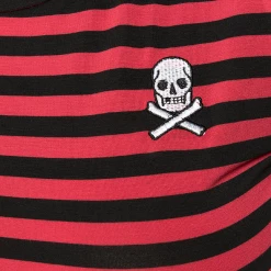 Shop Sour+Plus SOURPUSS STRIPED JOLLY ROGER CREW NECK TOP RED/BLK 9 Shop Sour+Plus SOURPUSS STRIPED JOLLY ROGER CREW NECK TOP RED/BLK