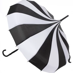 Ghouls Just Wanna Have Sun SOURPUSS PAGODA UMBRELLA BLACK/WHITE