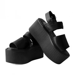 T.U.K. BLACK BRUSH-OFF STRATO SANDALS Footwear