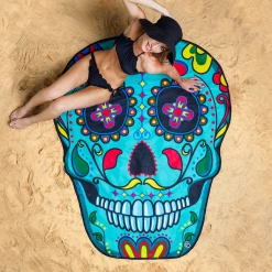 None Back In Stock GIANT SUGAR SKULL BEACH BLANKET