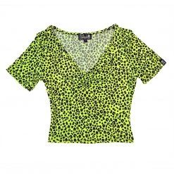 SOURPUSS NEON YELLOW LEOPARD SUZIE TOP 7 SOURPUSS NEON YELLOW LEOPARD SUZIE TOP