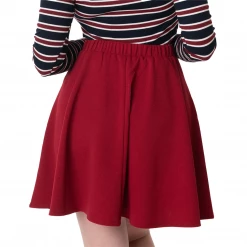 SMAK PARLOUR BURGUNDY TEXTURED SWEET TALK FLARE SKIRT Shop Sour+Plus