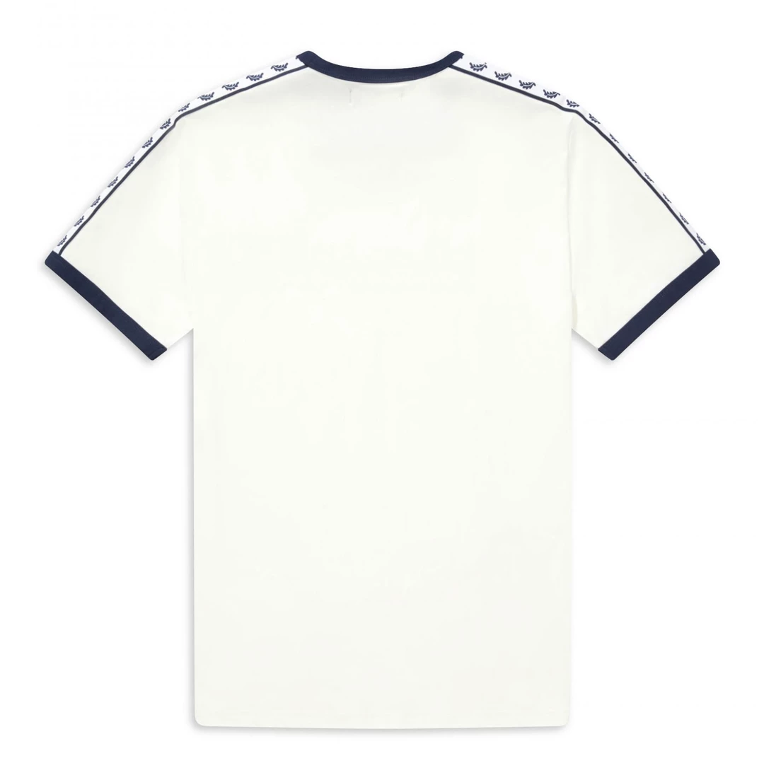 FRED PERRY TAPED RINGER T SHIRT SNOW WHITE 5 FRED PERRY TAPED RINGER T SHIRT SNOW WHITE
