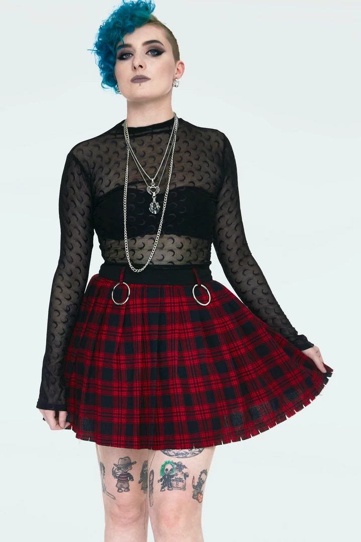 JAWBREAKER TEEN SPIRIT RED & BLACK PLAID SKIRT Apparel 4 JAWBREAKER TEEN SPIRIT RED & BLACK PLAID SKIRT Apparel