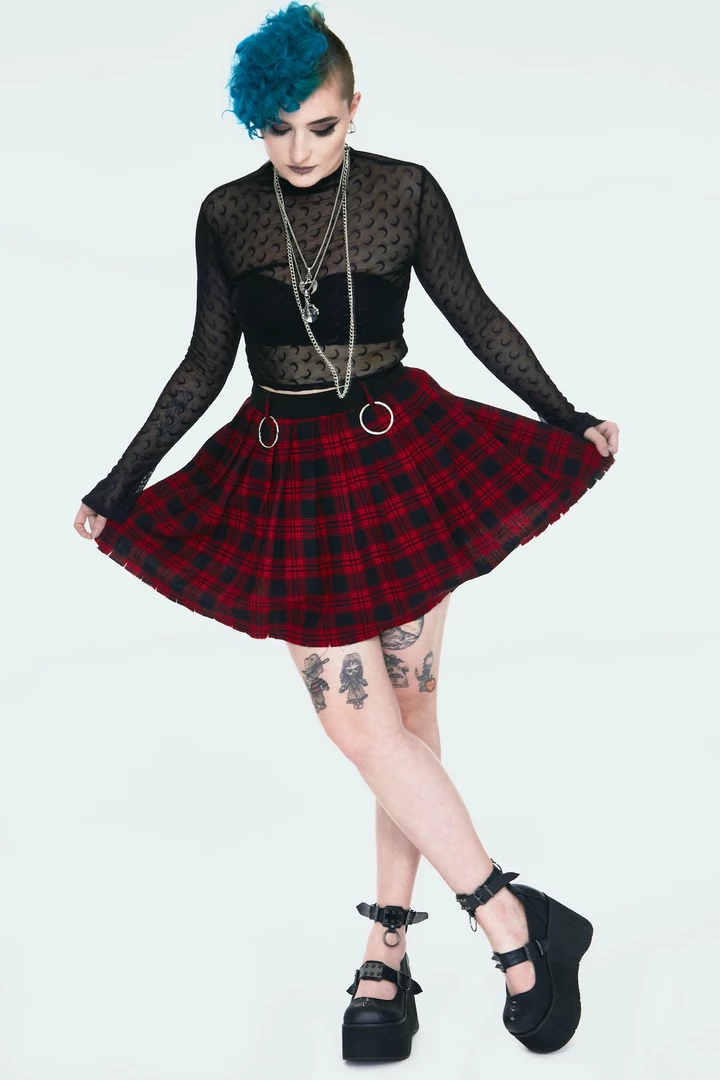 JAWBREAKER TEEN SPIRIT RED & BLACK PLAID SKIRT Apparel 6 JAWBREAKER TEEN SPIRIT RED & BLACK PLAID SKIRT Apparel