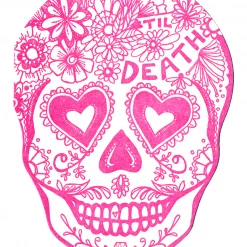 None BLACKBIRD LETTERPRESS TIL DEATH SUGAR SKULL GREETING CARD Lifestyle