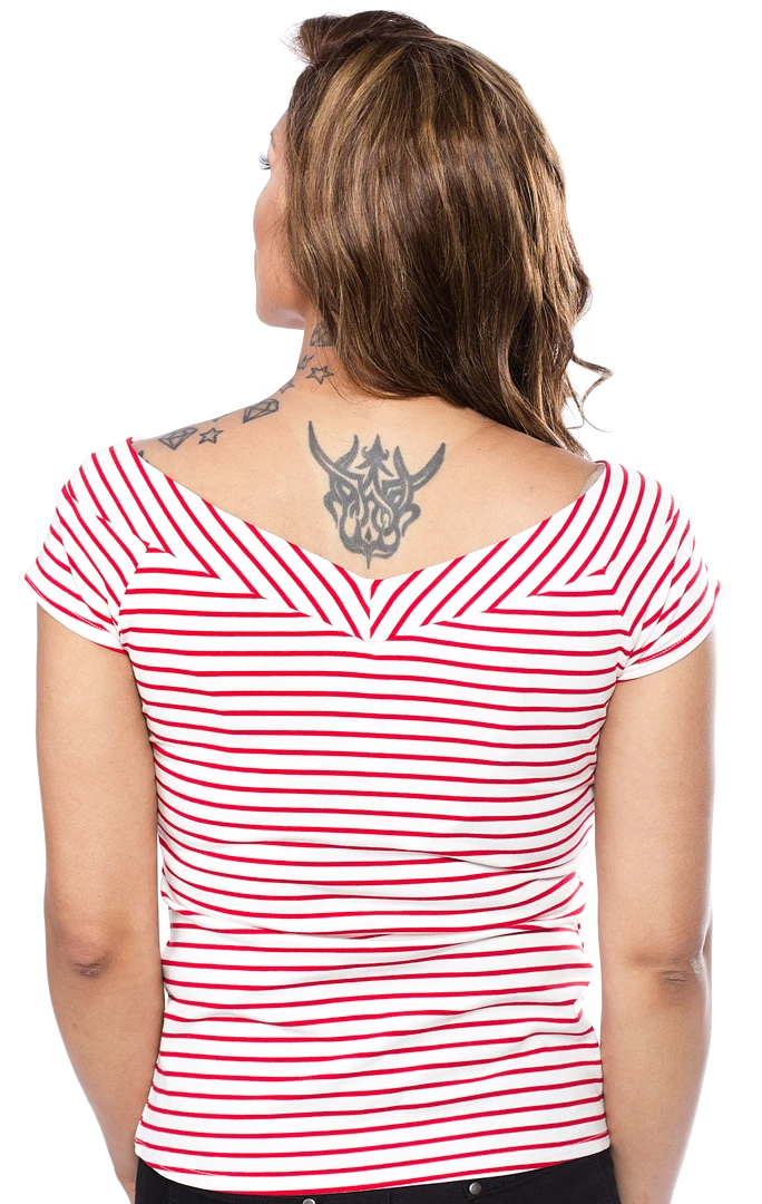 Shop Sour+Plus UNIQUE VINTAGE DEENA TOP RED/WHT