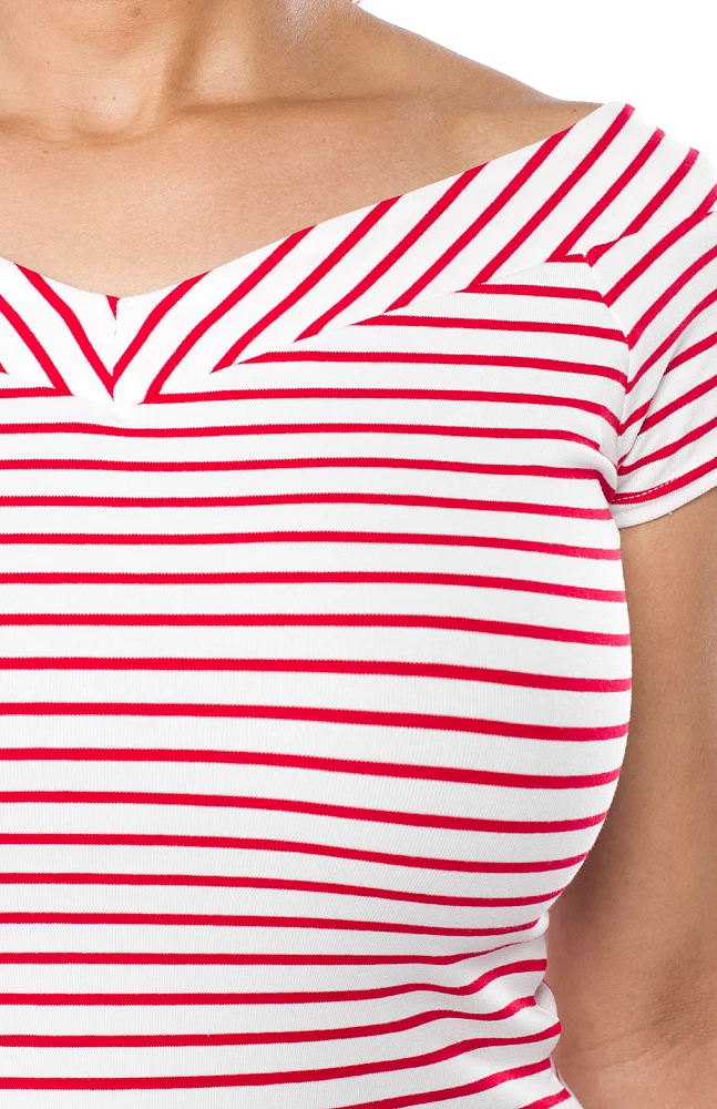 Shop Sour+Plus UNIQUE VINTAGE DEENA TOP RED/WHT