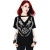 RESTYLE V NECK ANTLERS CHOKER TOP