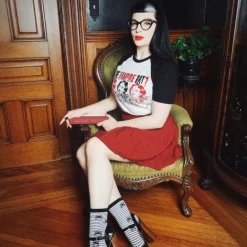 Apparel MISS LADYBUG THE VAMPIRE BAT RAGLAN UNISEX TEE