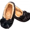 None VELVET BOW SLIPPERS BLACK Footwear