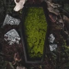 What's New LIVELY GHOSTS VELVET COFFIN TRINKET TRAY GREEN