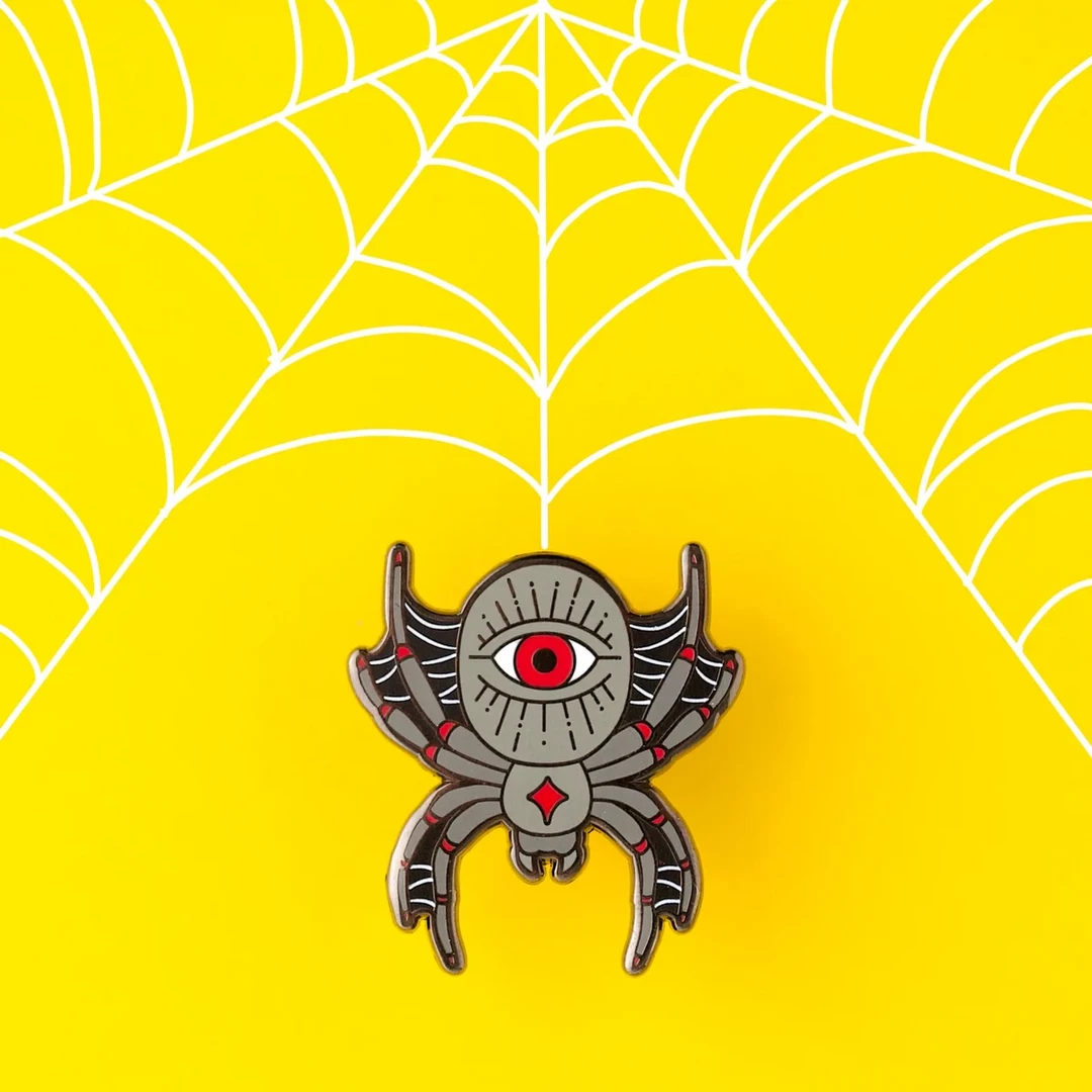 LUXCUPS CREATIVE WEB WEAVER ENAMEL PIN 4 LUXCUPS CREATIVE WEB WEAVER ENAMEL PIN