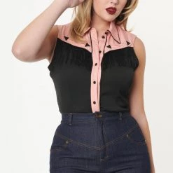 UNIQUE VINTAGE SLEEVELESS FRINGE WESTERN TOP Shop Sour+Plus