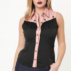 UNIQUE VINTAGE SLEEVELESS FRINGE WESTERN TOP Shop Sour+Plus