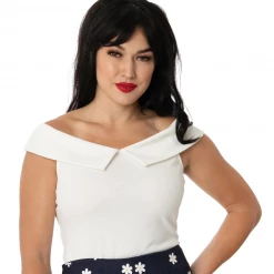 UNIQUE VINTAGE WHITE MARASCHINO TOP Shop Sour+Plus