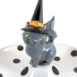 None WITCH CAT CERAMIC PARTY PLATE Homewares